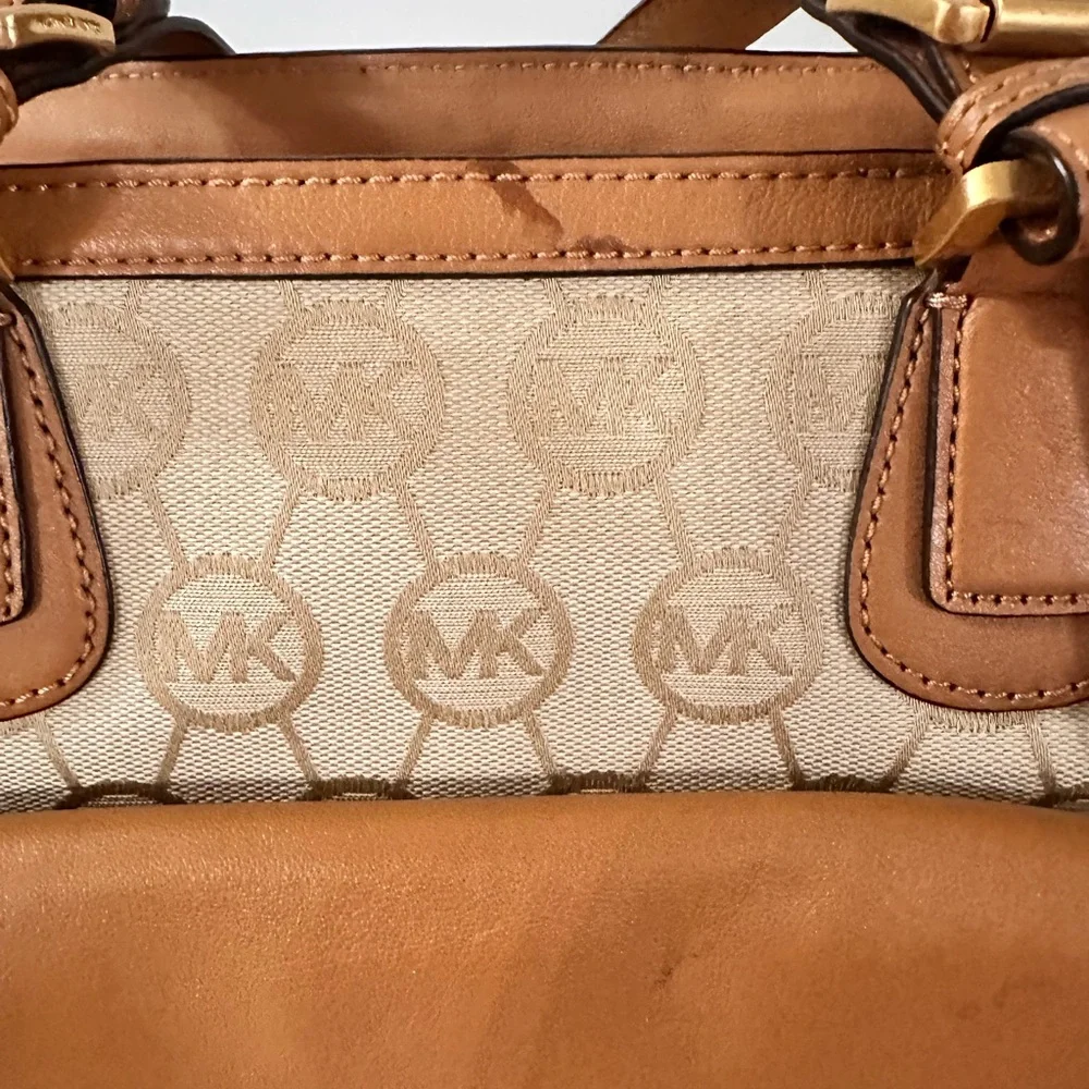 Michael Kors Cream and Tan Satchel